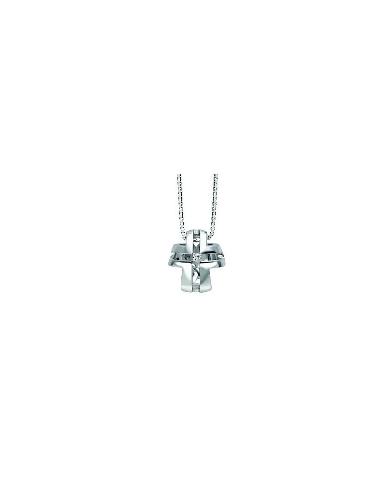 Girocollo Recarlo Lucrezia in Oro Bianco con Croce e Diamante