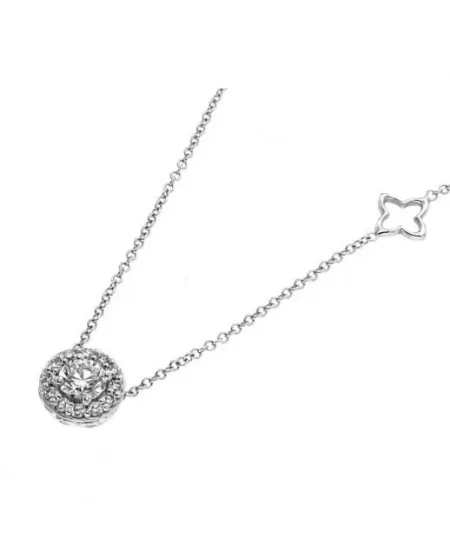 Recarlo Anniversary White Gold Point Light Necklace with Diamonds