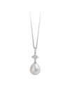 Recarlo Bisanzio Necklace in White Gold with Diamonds and Pendant Pearl