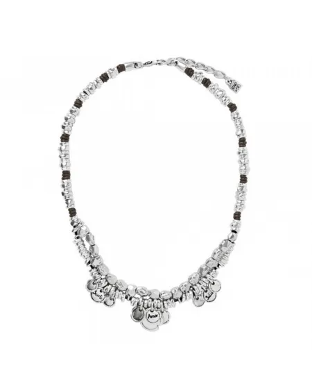Collana Uno De 50 Armour You in Cuoio e Argento