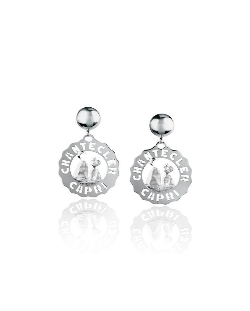 Orecchini Chantecler Logo Piccoli in Argento con Faraglioni