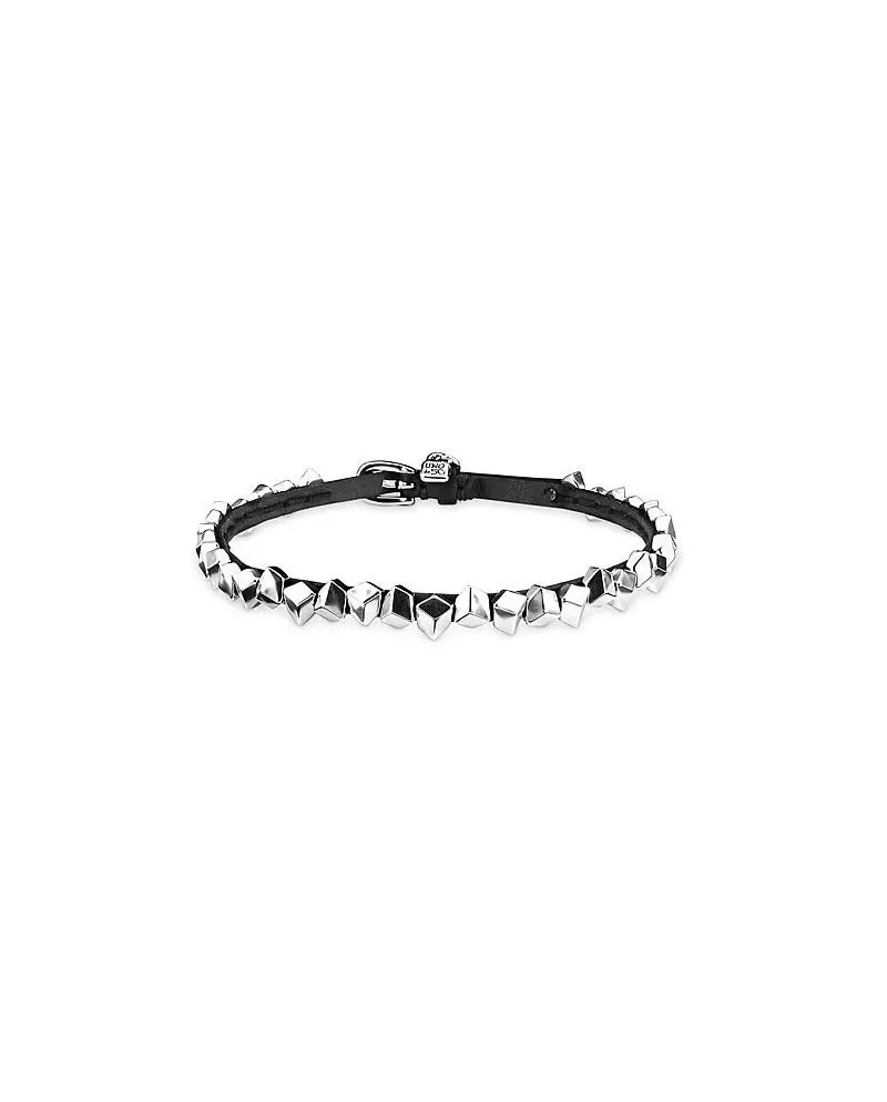 Bracciale Uno De 50 Ice Cubes in Cuoio e Argento