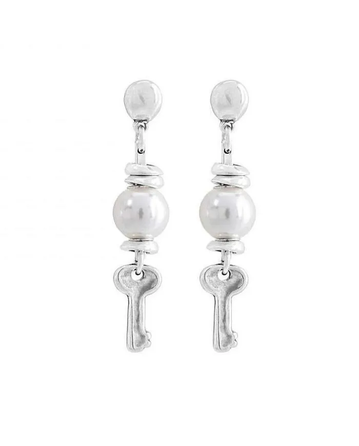 Orecchini Uno De 50 Abre in Argento con Perla