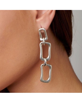 Orecchini Uno De 50 Chain By Chain in Argento