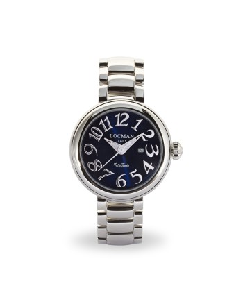 montre en acier Locman Tuttotondo à affichage de l'heure uniquement