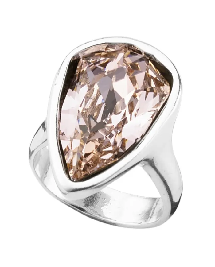 Bague Uno De 50 Pavonearse en argent avec cristal Swarovski rose