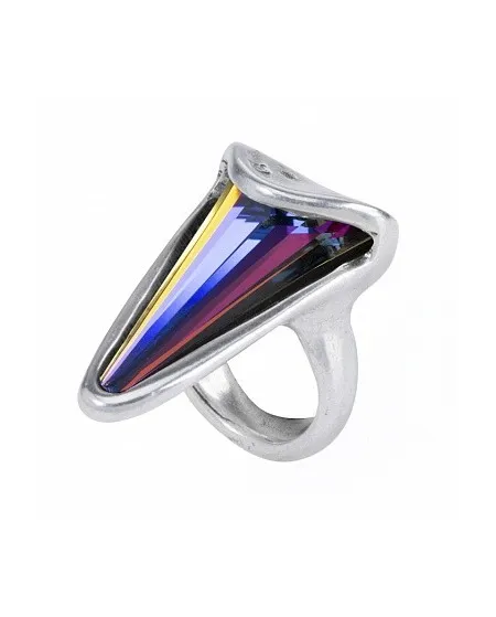 Uno De 50 Blakie Silver Ring with Swarovski Crystal