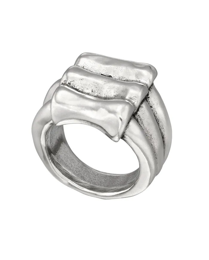 Uno De 50 Sled Silver Ring