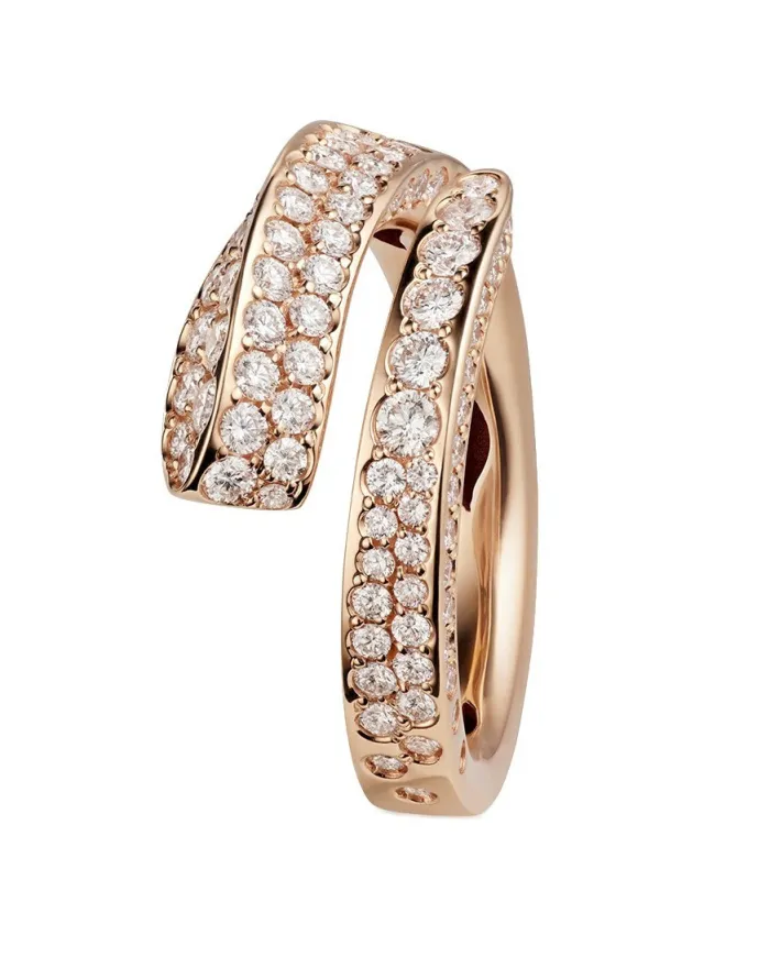 Anello Crivelli Like in Oro Rosa con Pavè di Diamanti