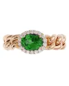 Crivelli Groumette Ring in Rose Gold with Diamonds and Emerald