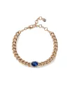 Bracciale Crivelli Groumette in Oro Rosa con Diamanti e Zaffiro Blu