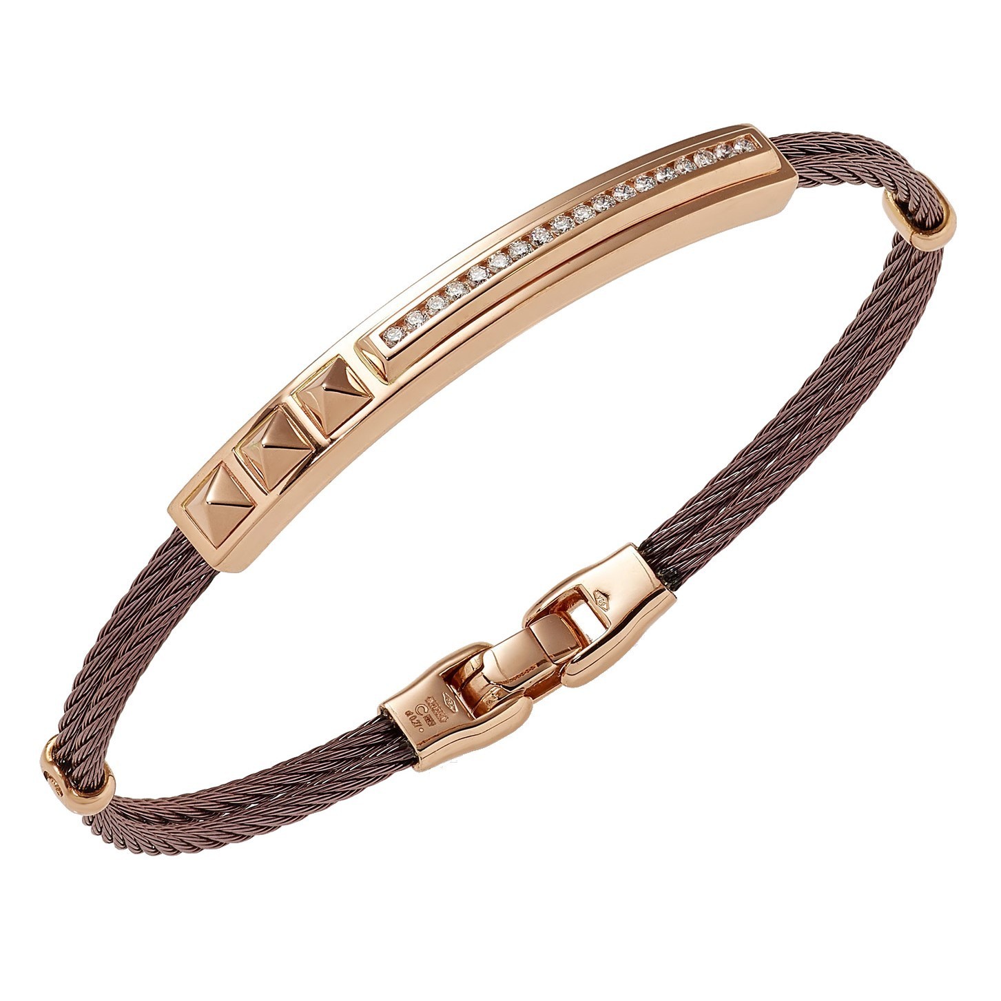 SG48742 Bracciale Uomo Oro Bicolore Diamanti - Scermino Gioielli - Foto 2