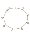 Bracciale Crivelli Fantasia in Oro Rosa con Ciondoli e Diamanti