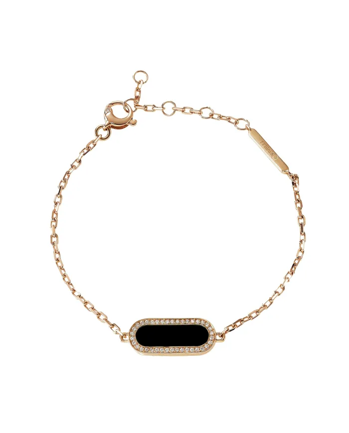 Bracciale Crivelli in Oro Rosa con Onice e Diamanti