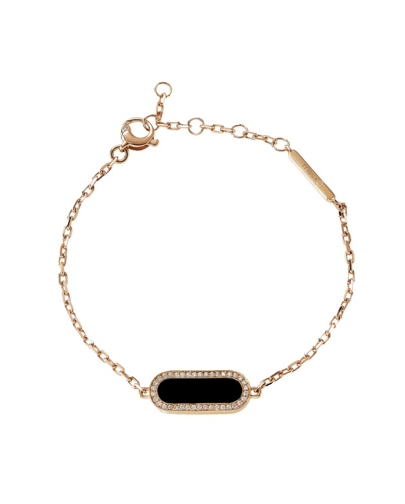 Bracciale Crivelli in Oro Rosa con Onice e Diamanti