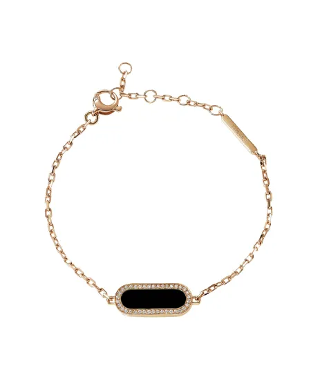Bracciale Crivelli in Oro Rosa con Onice e Diamanti