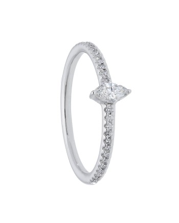 Anello Casella Gioielli in Oro Bianco con Diamanti