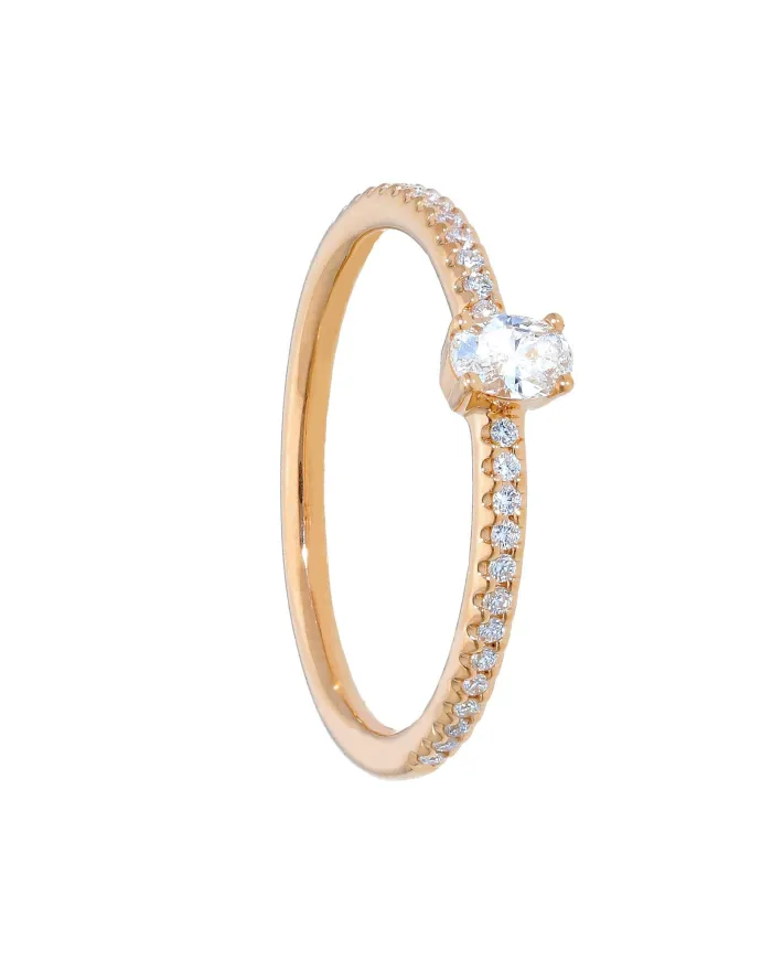 Bague Casella Gioielli en or rose avec diamants