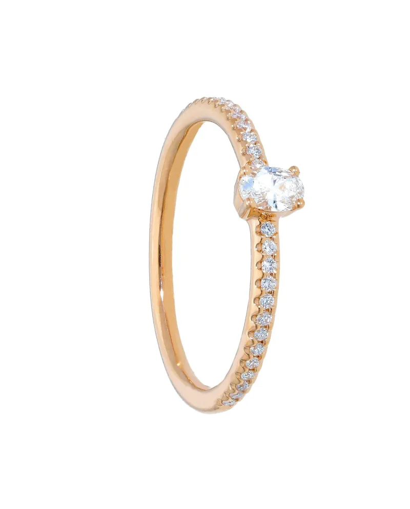 Anello Casella Gioielli in Oro Rosa con Diamanti