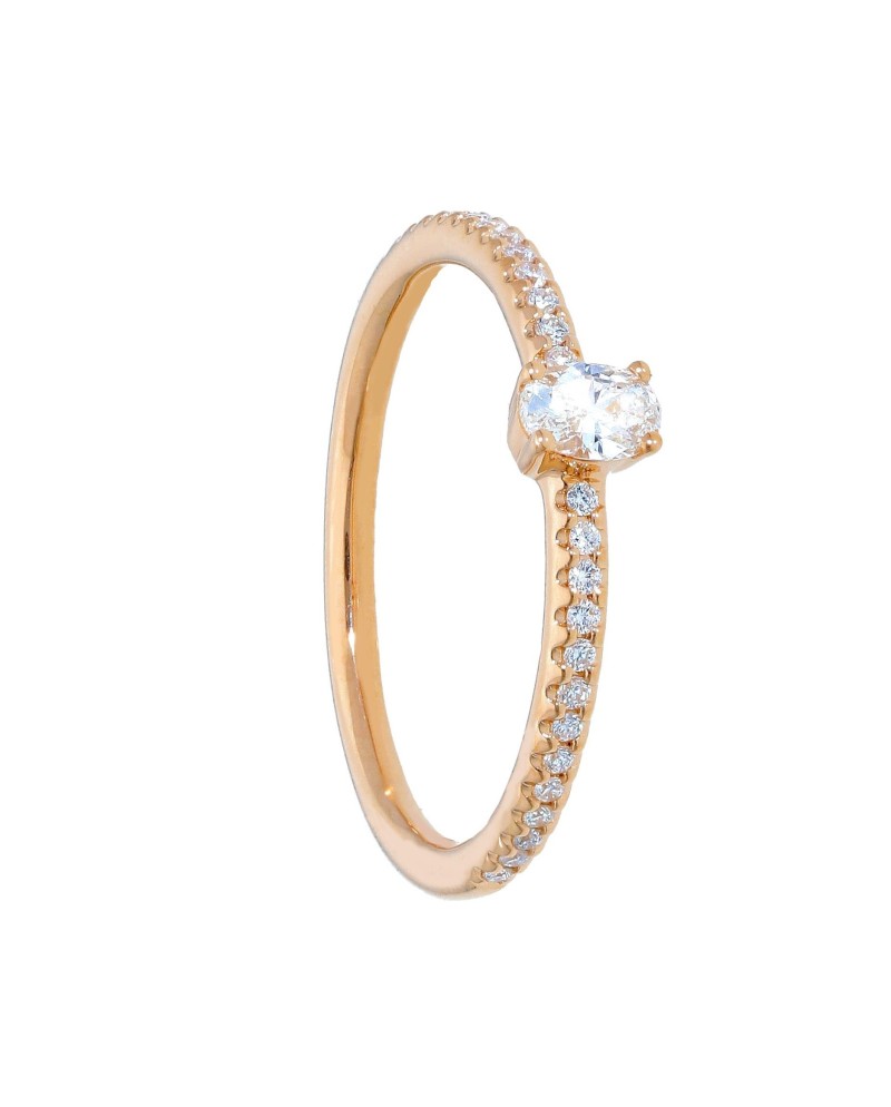 Bague Casella Gioielli en or rose avec diamants