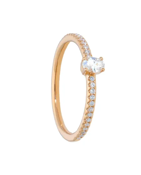 Casella Gioielli Rose Gold Ring with Diamonds