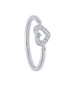 Casella Gioielli White Gold Ring with Diamond Heart