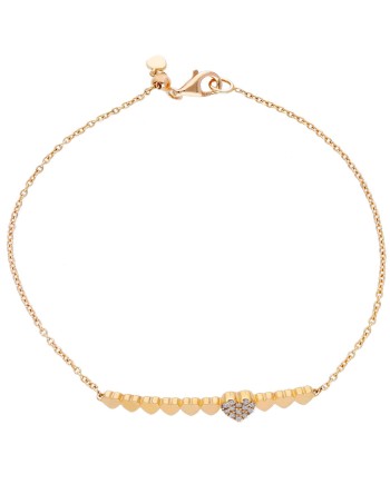 Bracciale Casella Gioielli in Oro Rosa con Cuori e Diamanti