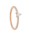 Anello Solitario Casella Gioielli in Oro Rosa a Cuore con Diamanti