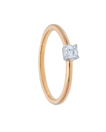 Casella Gioielli Rose Gold Solitaire Ring with Diamond