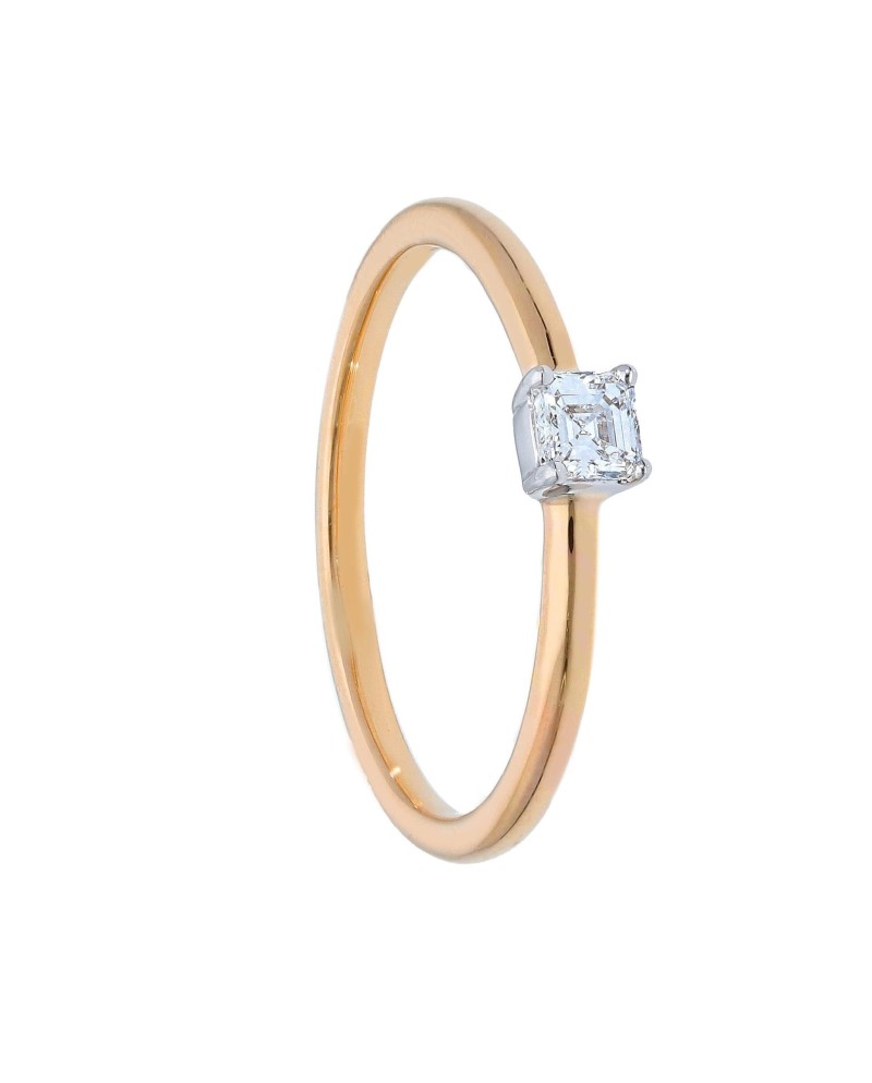 Casella Gioielli Bague solitaire en or rose avec diamant