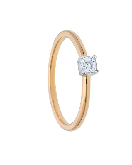 Anello Solitario Casella Gioielli in Oro Rosa con Diamante