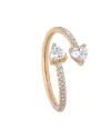 Anello Contrarié Casella Gioielli in Oro Rosa con Diamanti a Cuore