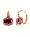 Orecchini Casella Gioielli in Oro Rosa con Ametista Viola e Zaffiri Rosa