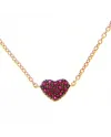 Casella Gioielli Rose Gold Choker with Ruby Heart