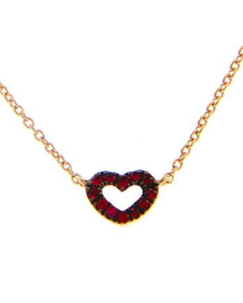 Casella Gioielli Rose Gold Choker with Ruby Heart