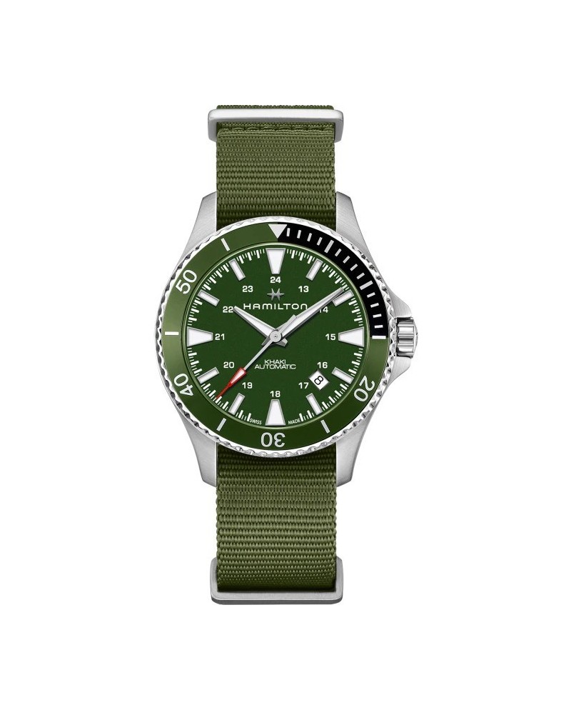 Orologio Hamilton Khaki Navy Scuba Auto con Quadrante Verde e Cinturino Nato