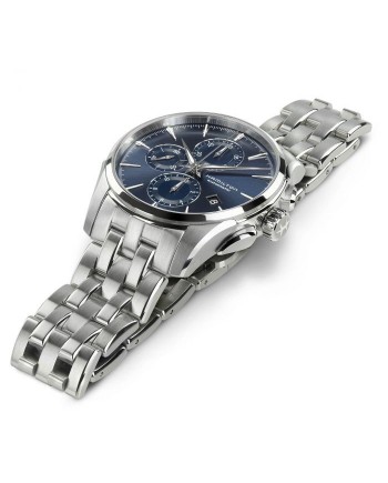 Orologio Hamilton Jazzmaster Auto Chrono con Quadrante Blu e Bracciale in Acciaio