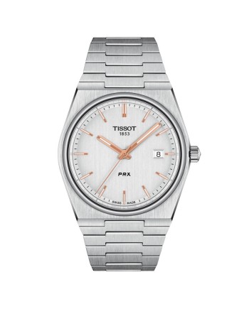 Orologio Tissot PRX con Quadrante Argento e Bracciale in Acciaio