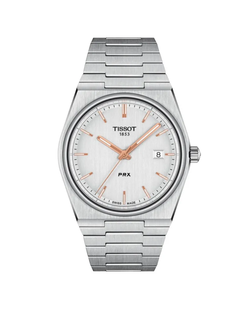 Orologio Tissot PRX con Quadrante Argento e Bracciale in Acciaio