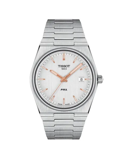 Orologio Tissot PRX con Quadrante Argento e Bracciale in Acciaio