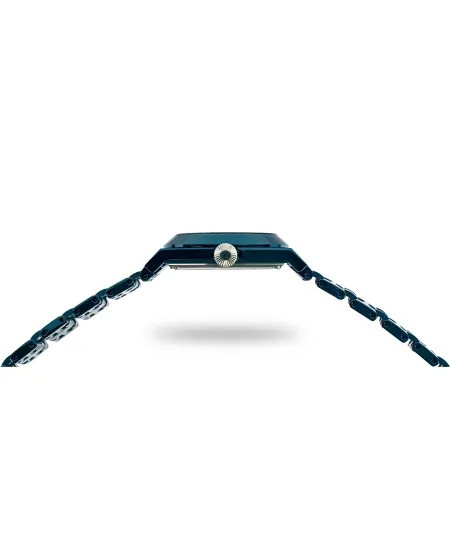 Montre à quartz Locman Stealth en acier PVD bleu et titane