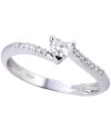 Casella Gioielli White Gold Ring with Heart-Shaped Diamond and Diamonds