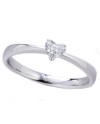 Casella Gioielli White Gold Solitaire Ring with Heart-Shaped Diamond