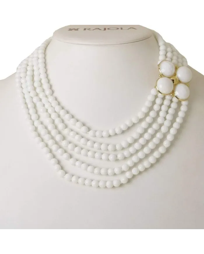 Capri Tile Necklace with Silver and White Paste