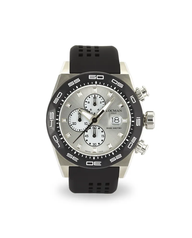 Locman Orologio Stealth 300 Mt cronografo al quarzo in acciaio e titanio  silver | Gioielleria Casella | Cronografi