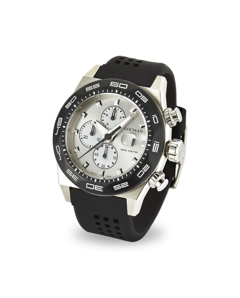 Locman Orologio Stealth 300 Mt cronografo al quarzo in acciaio e titanio  silver | Gioielleria Casella | Cronografi