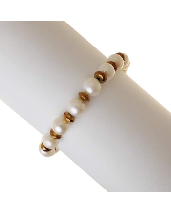 Bracciale Rajola Greta con Perle Bianche ed Ematite Brown