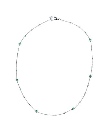 Chantecler Capri Necklace in white gold, white diamonds and emeralds