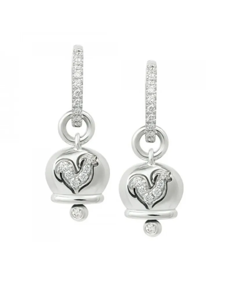Boucles d'oreilles Le Campanelle Chantecler en or blanc et pavé de diamants