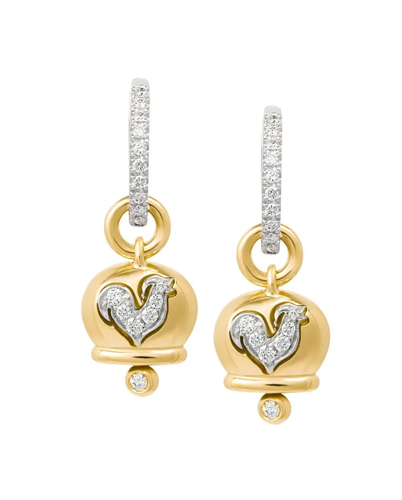 Paire de boucles d'oreilles Le Campanelle Chantecler en or jaune et diamants